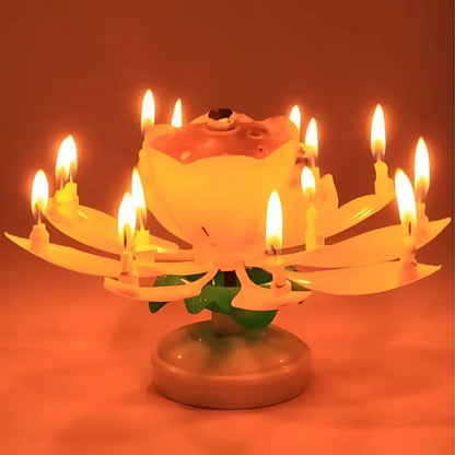1+1 Gratis | Magische Geburtstagskerze – Rotierende Lotusblume mit Musik Mivoza Deutschland
