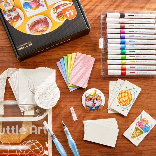 3D Schuimstructuur Kunstset – Creatief Knutselpakket met Gekleurde Potloden