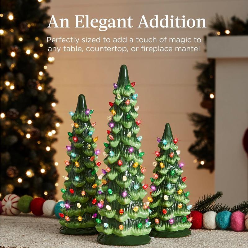 Kerstboom tafeldecoratie — sfeerverlichting volledig draadloos 3-delige set