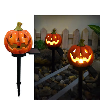 Zonnepompoenlantaarn — Buiten Halloweenversiering met Warm Gloeiend Licht