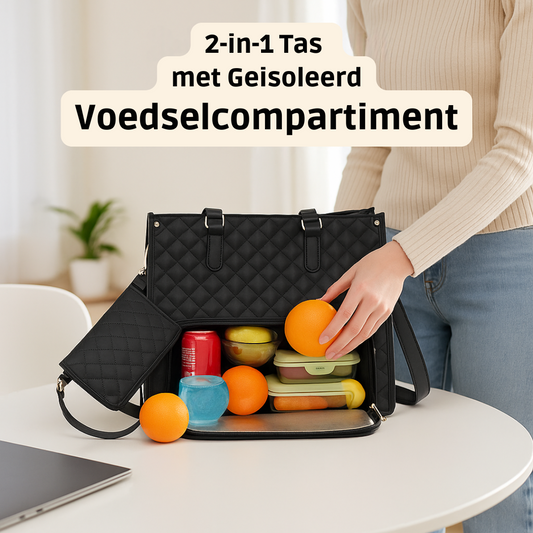 2-in-1 Elegante tas met geïsoleerd voedselvak