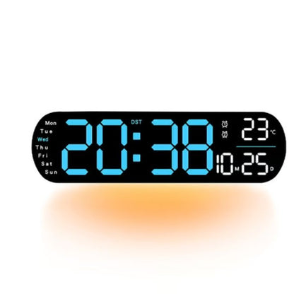 Digitale wandklok met groot LED-display en afstandsbediening