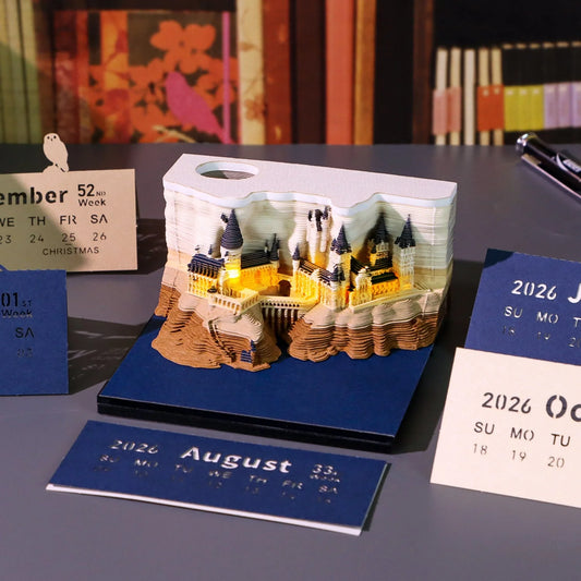 3D Hogwarts kasteel kalender — magisch kasteel met warm LED-licht