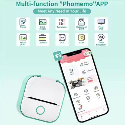 Draagbare mini-printer – Gratis rol inbegrepen