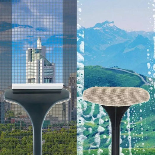 1+1 Gratis | Multifunctionele reinigingsborstel voor glas en vliegenraam – droog/nat