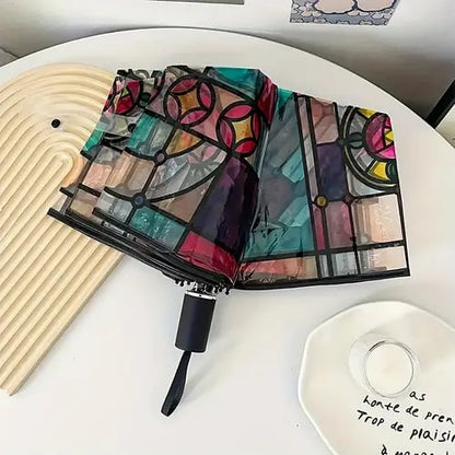 Automatische paraplu – Vintage design met glas-in-lood look en windbescherming