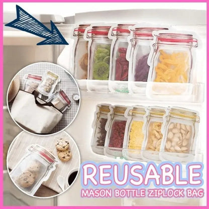 Ziplock zakjes in Mason Jar stijl – herbruikbaar en lekvrij