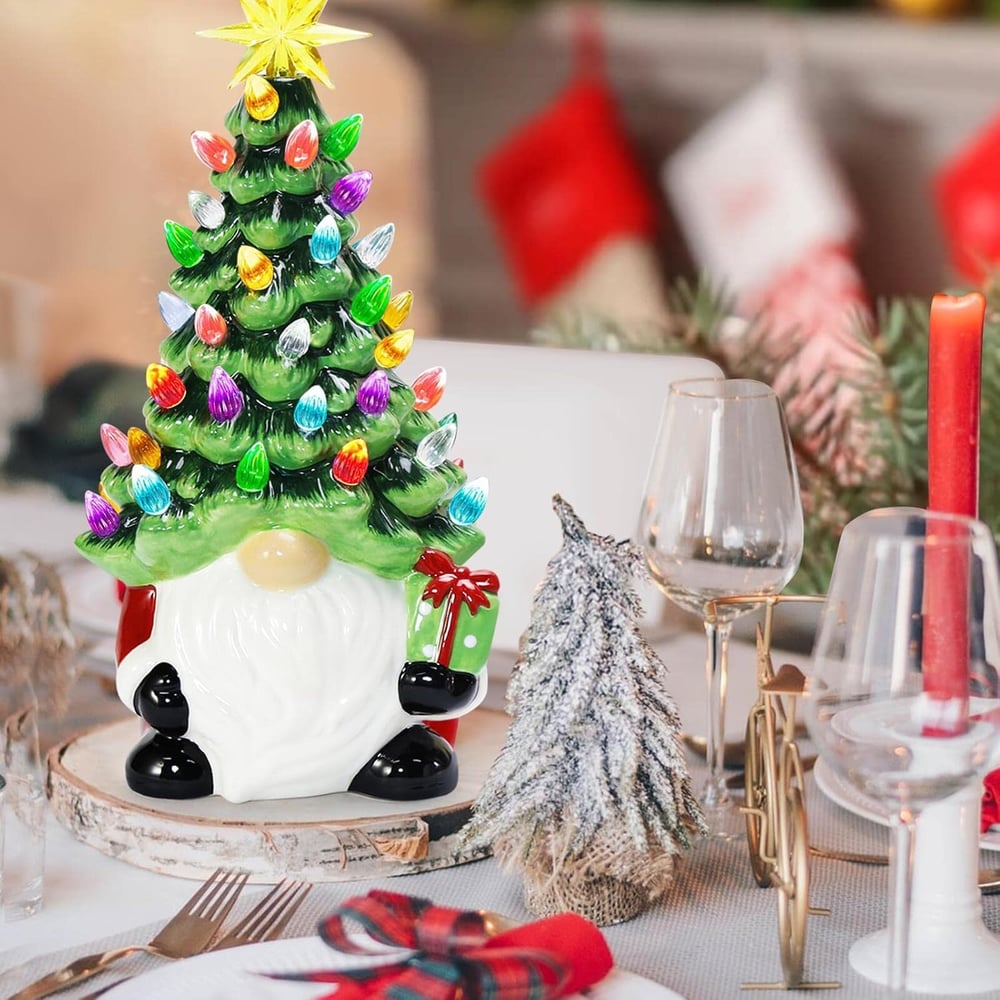 Doe-het-zelf verlichte kerstkabouterboom — voor tafel, raam & open haard