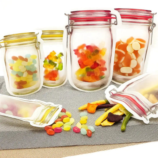 Ziplock zakjes in Mason Jar stijl – herbruikbaar en lekvrij