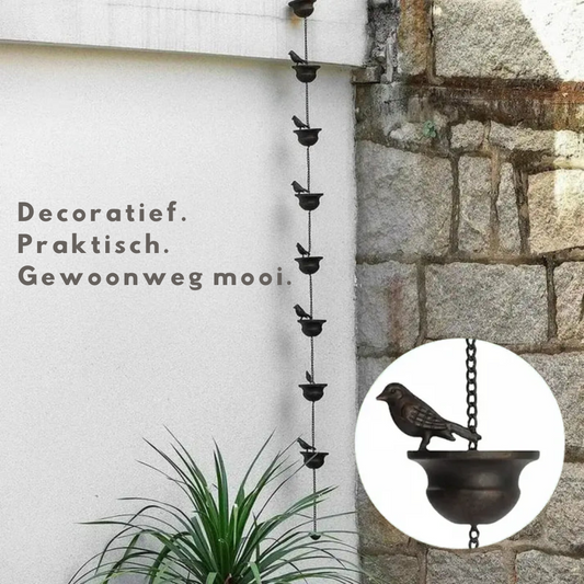 Regenketting met vogelbad – maak van regen een betoverend moment