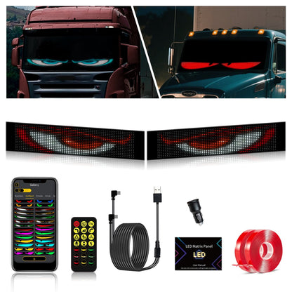 Geanimeerd LED-displaypaneel — App-gestuurd voertuig voorruitbord (2 stuks)