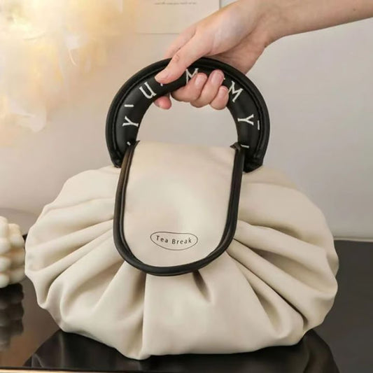 Compacte make-up tas met trekkoord – Elegante opbergoplossing voor reizen en dagelijks gebruik