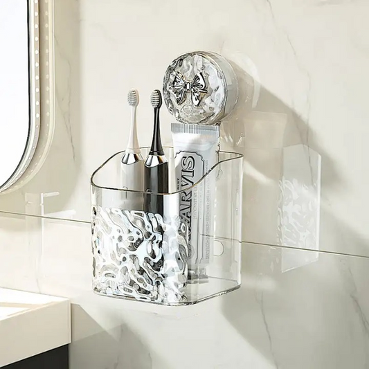 Elegant rek met gletsjerpatroon en zuignapmontage, transparant