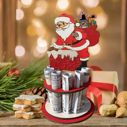 1+1 gratis | Houten kerstgeldhouder – Feestelijke cadeaumagie creëren