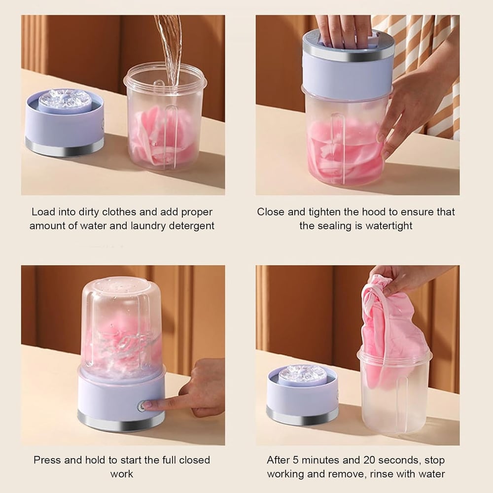 Compact draagbare wasmachine — zachte verzorging voor delicate stoffen