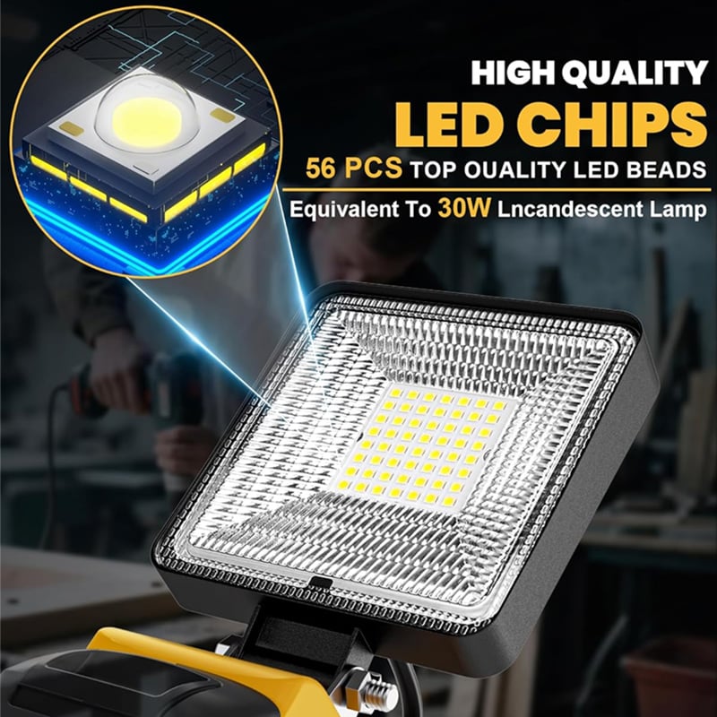3000LM Cordless LED Work Light with charging Ports Mivoza Deutschland