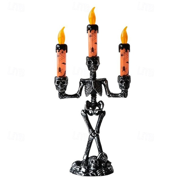 Skelet kandelaar lamp — griezelige tafeldecoratie voor Halloween