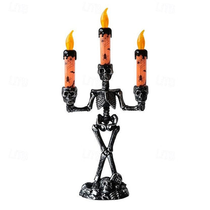 Skelet kandelaar lamp — griezelige tafeldecoratie voor Halloween