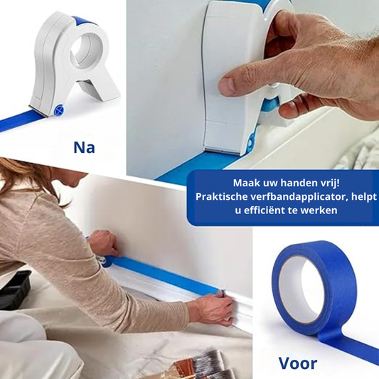 Schilderstape-dispenser met snijmes – incl. 2 rollen