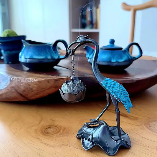 Lotus kraanvogel decoratie & aroma diffuser – voor ontspannen zintuigen & warme sfeer