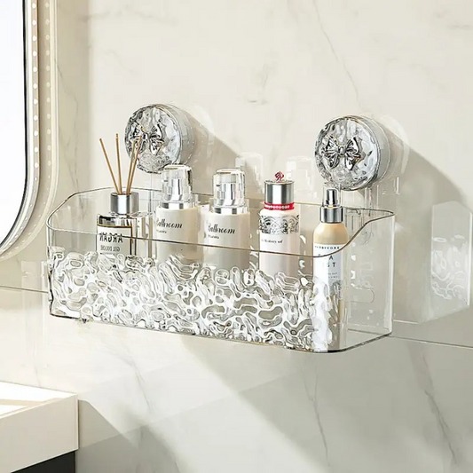 Elegant rek met gletsjerpatroon en zuignapmontage, transparant