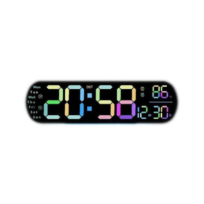 Digitale wandklok met groot LED-display en afstandsbediening