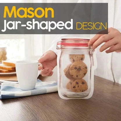 Ziplock zakjes in Mason Jar stijl – herbruikbaar en lekvrij