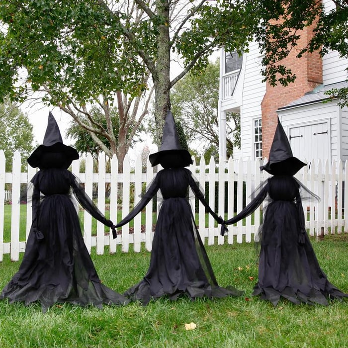 Halloween Heks Tuinsteker – Waterornament voor Buitengebruik