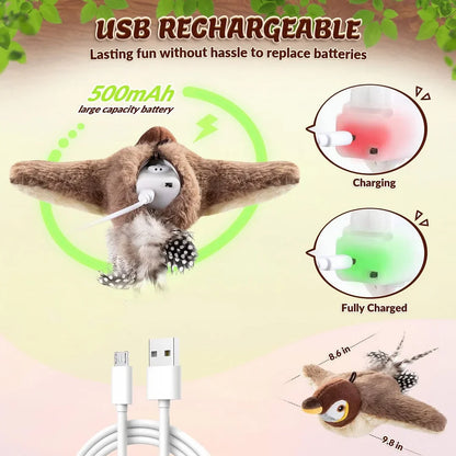 Kattenspeelgoed vogel — bevordert ook beweging bij te zware & luie katten