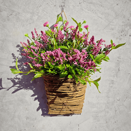 Hortensia Rotan Mand – Crèmekleurige Bloemdeurdecoratie om Op te Hangen