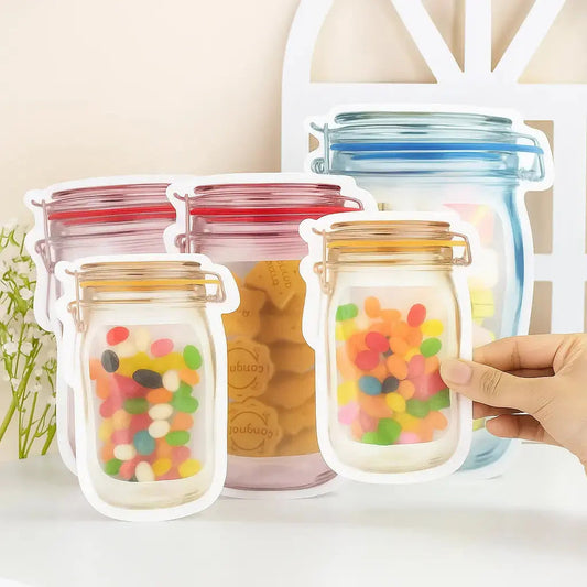 Ziplock zakjes in Mason Jar stijl – herbruikbaar en lekvrij