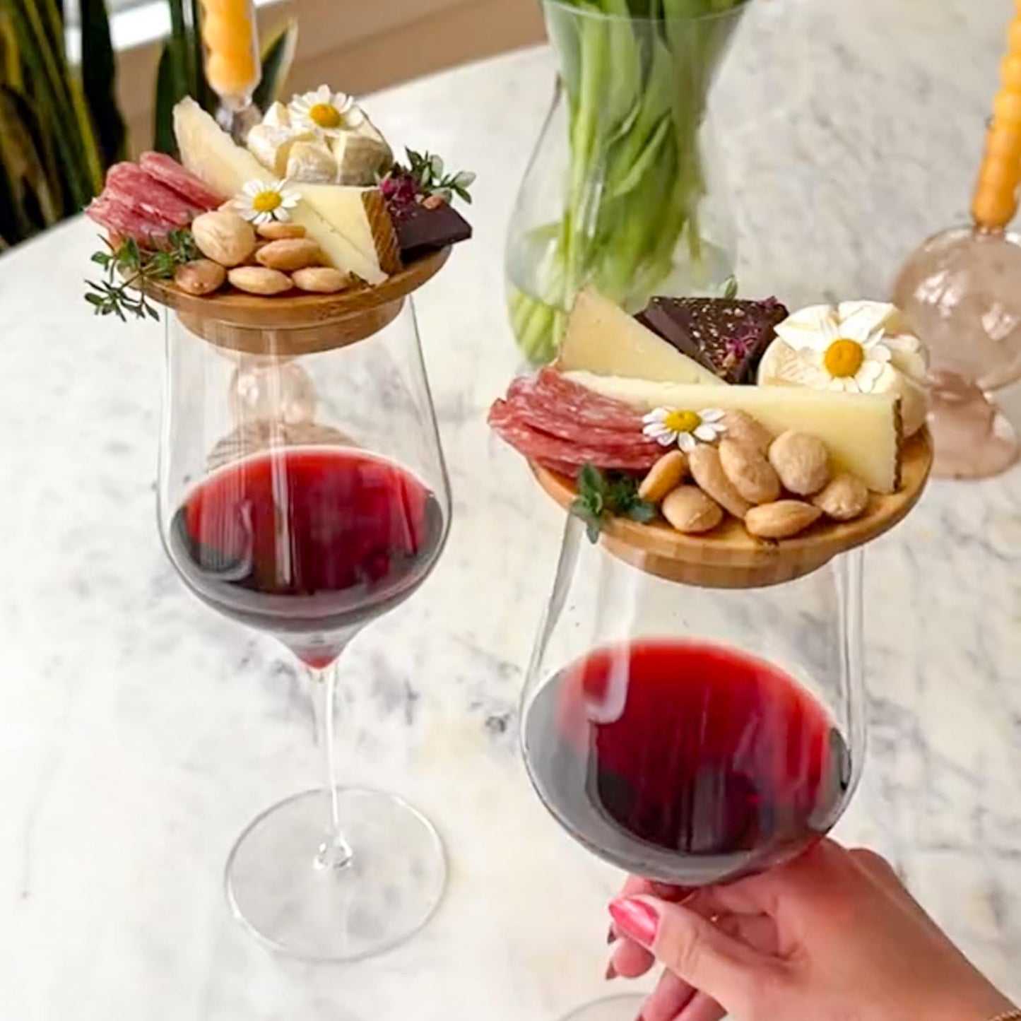 Wijnglas charcuterie opzetstuk — voor een exclusieve wijnervaring