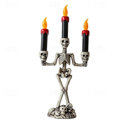 Skelet kandelaar lamp — griezelige tafeldecoratie voor Halloween