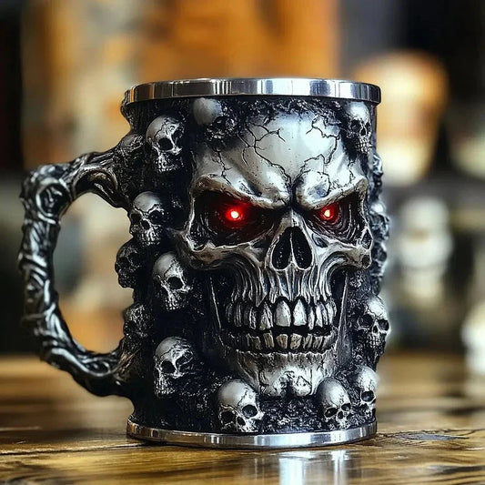 Skull Drink Becher — Gotischer Harzbecher mit Edelstahl-Einsatz Mivoza Deutschland