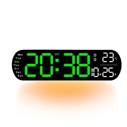 Digitale wandklok met groot LED-display en afstandsbediening