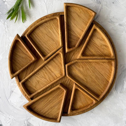 Houten serveerblad puzzel – Met uitneembare vakken