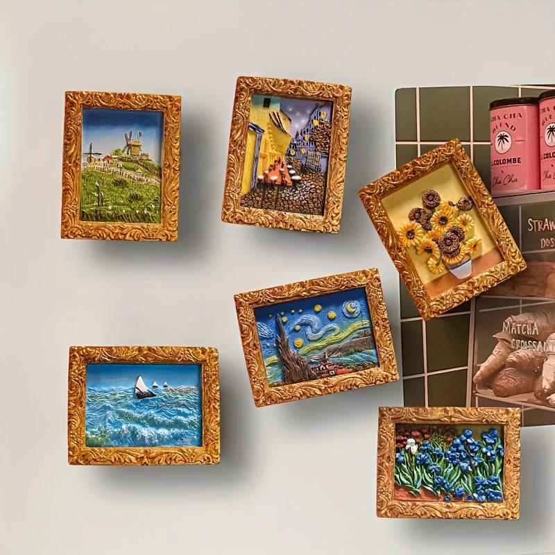 Van Gogh Koelkastmagneten met 3D Kunstdetails