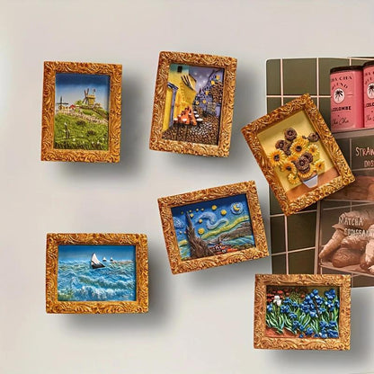 Van Gogh Koelkastmagneten met 3D Kunstdetails