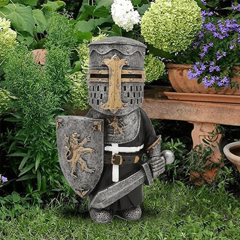 Middeleeuwse Tuinkabouter Beeld – Handgeschilderd Resin Bewaker Beeldje