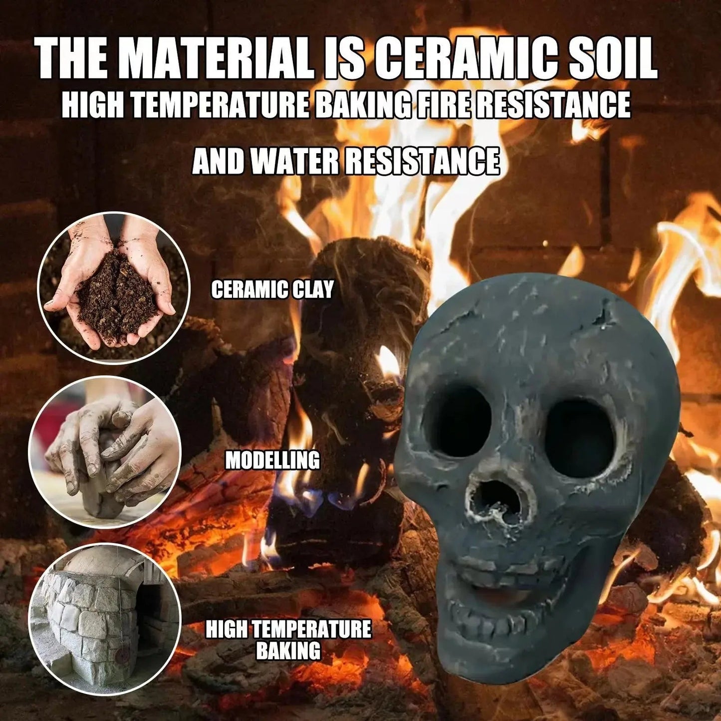 Vuurvaste keramische schedel – Creeer magische griezelvuren