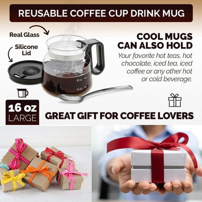 💕💖☕ 16 Oz Glass Coffee Mug – Coffee Pot Style Mivoza Deutschland
