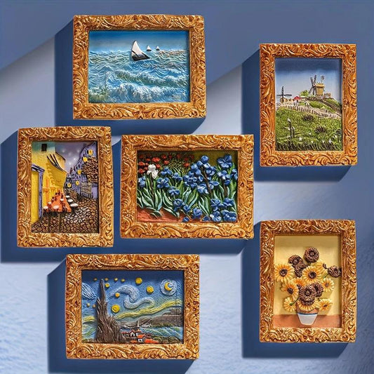 Van Gogh Koelkastmagneten met 3D Kunstdetails