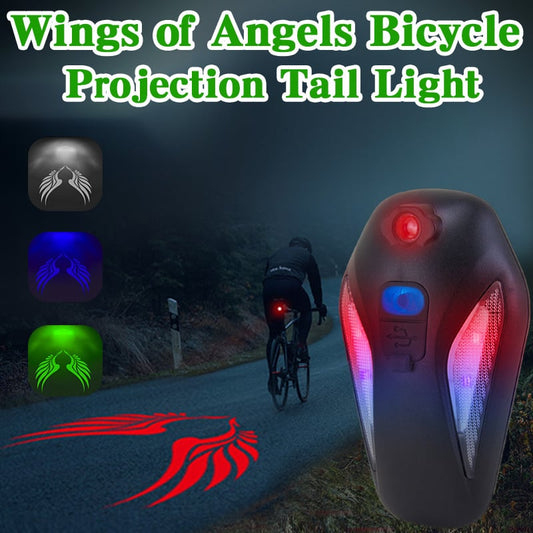 Achterspatbordfietslicht — Waterdicht LED veiligheidslicht met projectie (2 stuks)