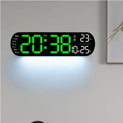 Digitale wandklok met groot LED-display en afstandsbediening