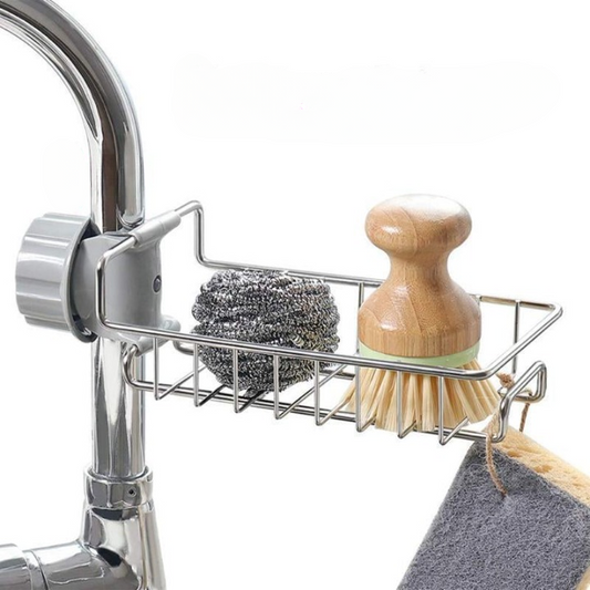 1+1 Gratis | RVS spoelbak organizer met klem – Roestvrij