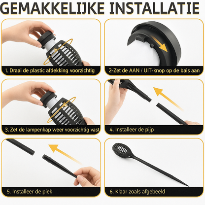 Solar LED Tuinfakkel met Realistisch Vlammeneffect – Sfeervol Licht zonder Echt Vuur