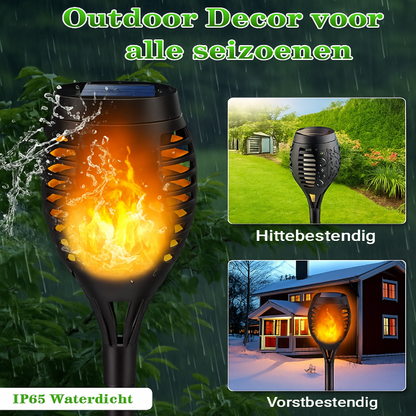 Solar LED Tuinfakkel met Realistisch Vlammeneffect – Sfeervol Licht zonder Echt Vuur