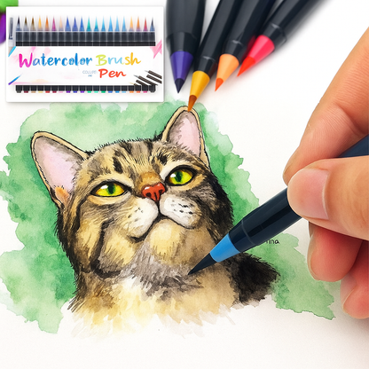 Aquarel Penseelstiften – Ontdek je Creatieve Kant met deze Kleurrijke Set (20 stiften)