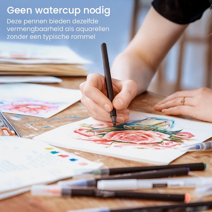Aquarel Penseelstiften – Ontdek je Creatieve Kant met deze Kleurrijke Set (20 stiften)