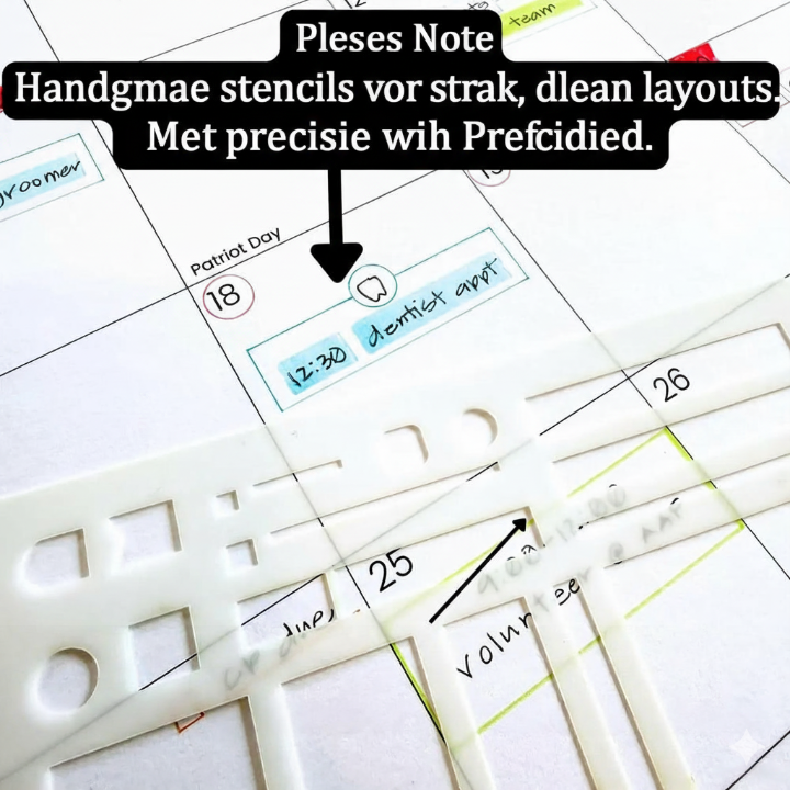 Sjabloon met meerdere vormen — voor dagboek, studie en werkplanner